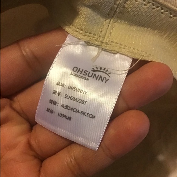 Oh Sunny beige fisherman bucket hat with arm covers & bag carrier NWT - Picture 6 of 8